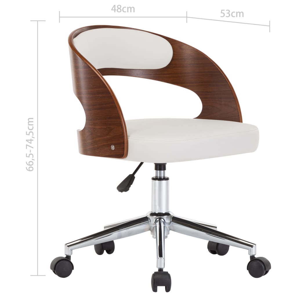 Drehbarer Bürostuhl Taupe Bugholz und Stoff