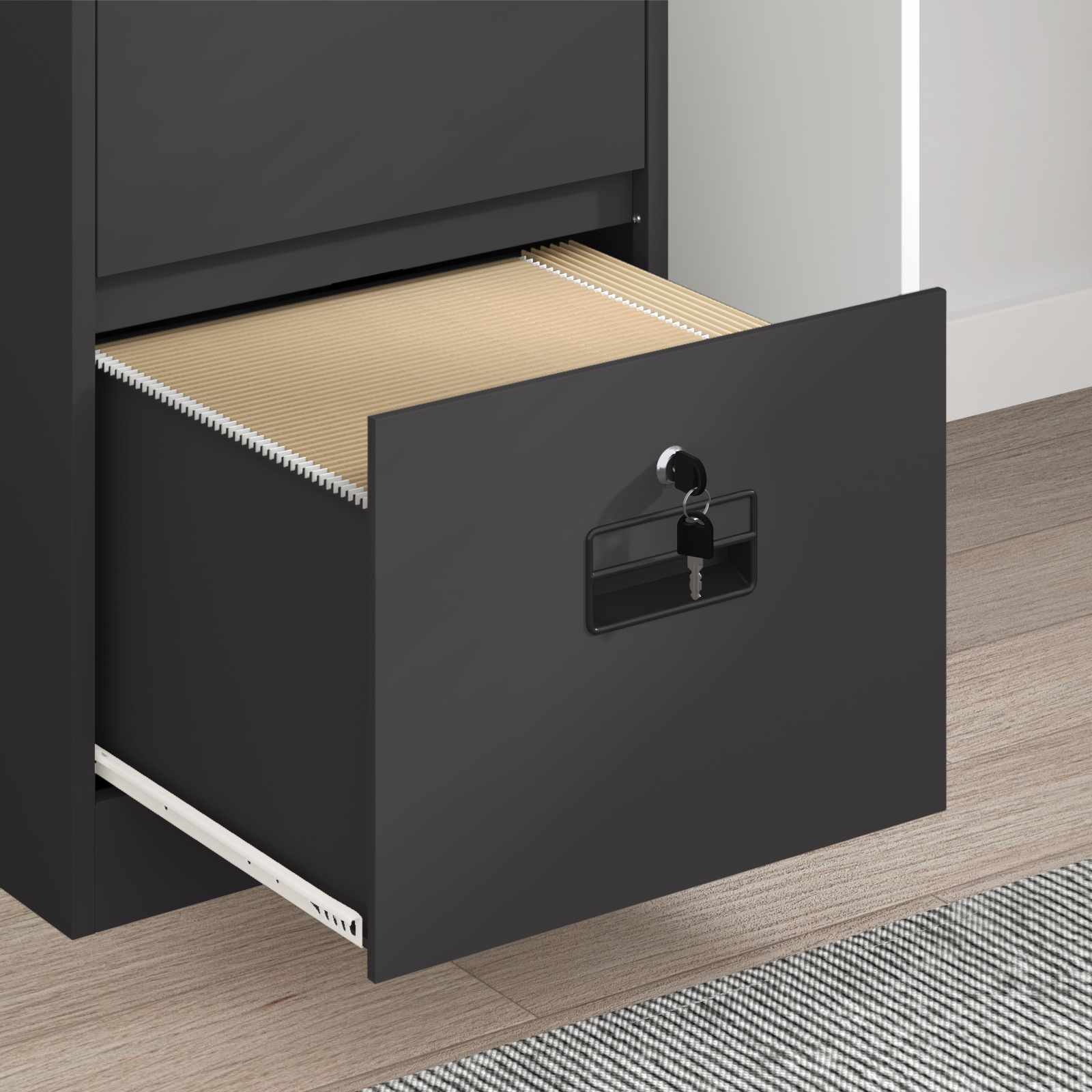 Aktenschrank 2 pcs Schwarz 44 x 50 x 139 cm Kaltgewalzter Stahl