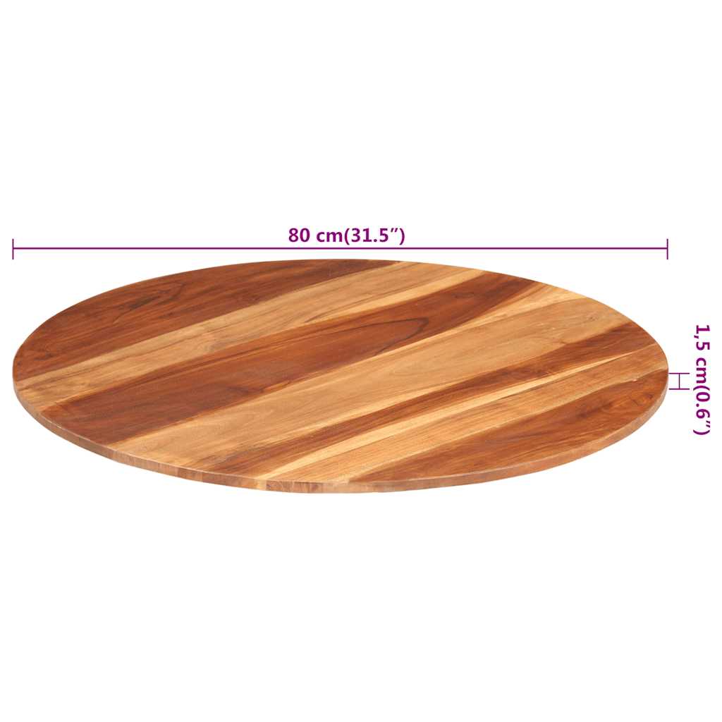 Tischplatte Massivholz Akazie Rund 15-16 mm 40 cm