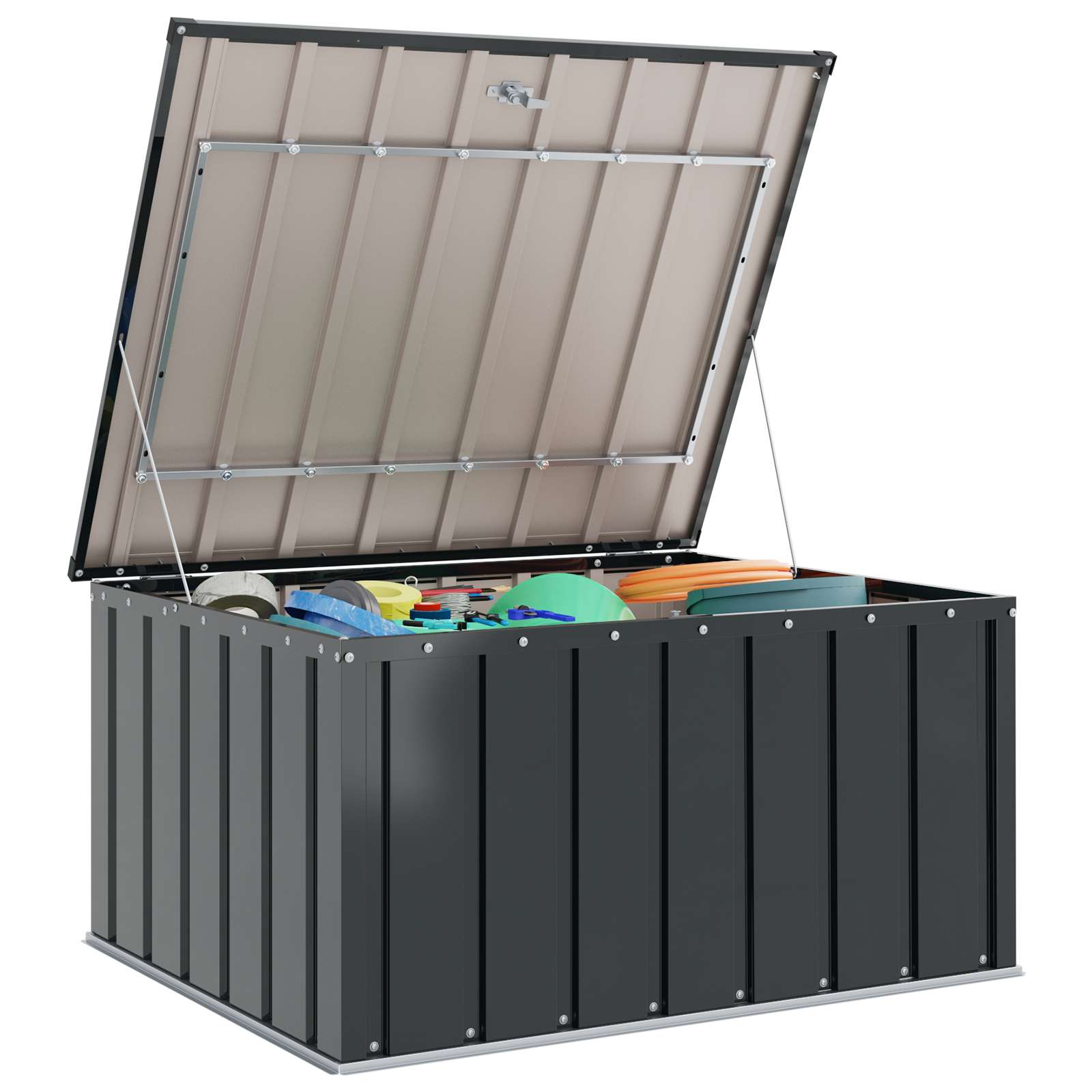 Gartenlagerbox Schwarz 101 x 56,5 x 50 cm Stahl