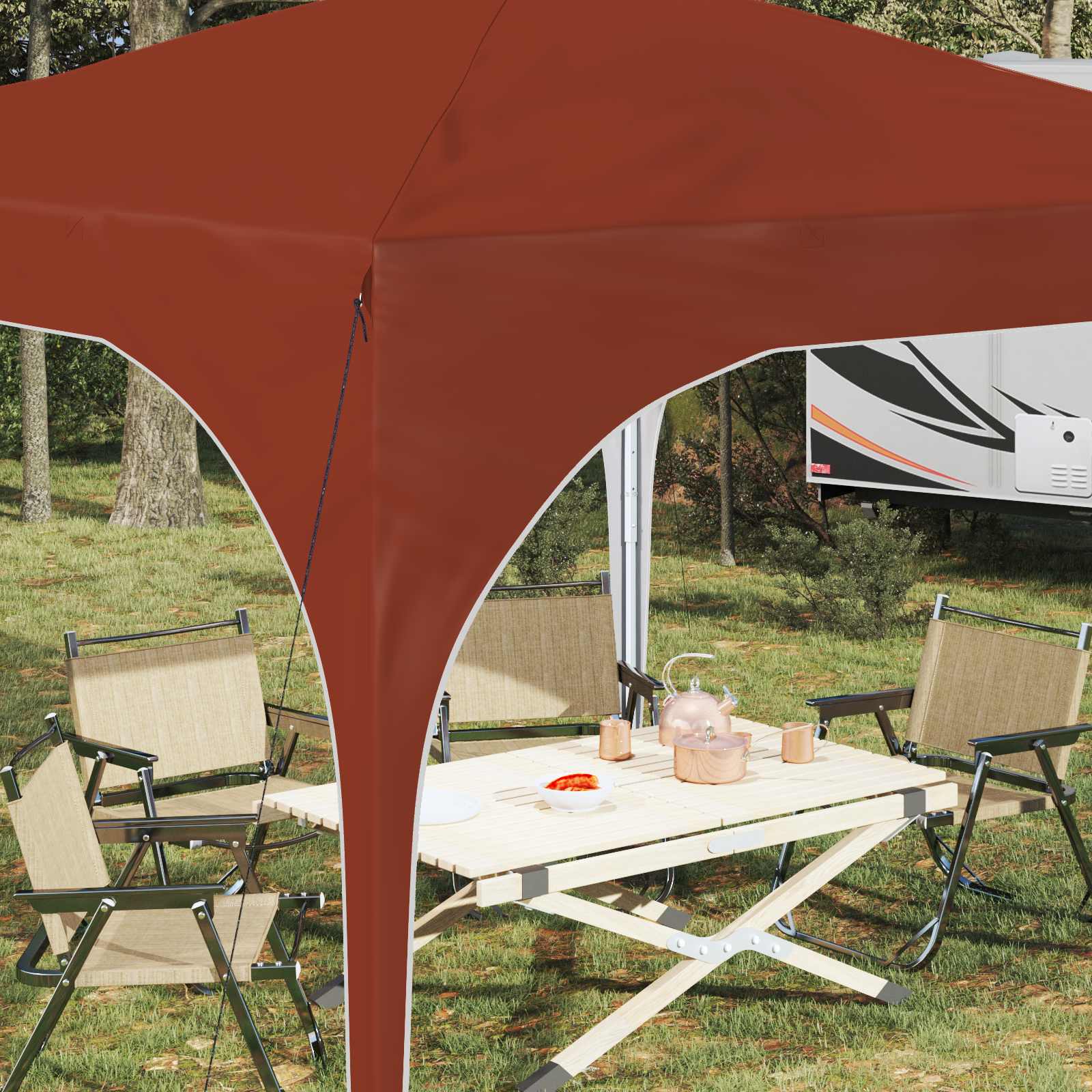 Pop-up Partyzelt 290 x 290 x 245 cm Creme