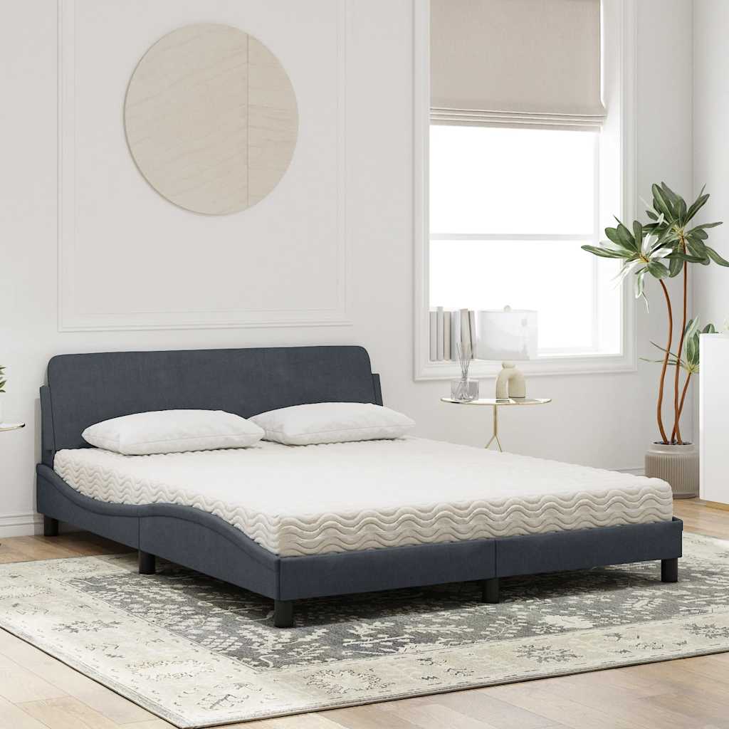 Bett mit Matratze "Dover" Hellgrau 80x200 cm Samt