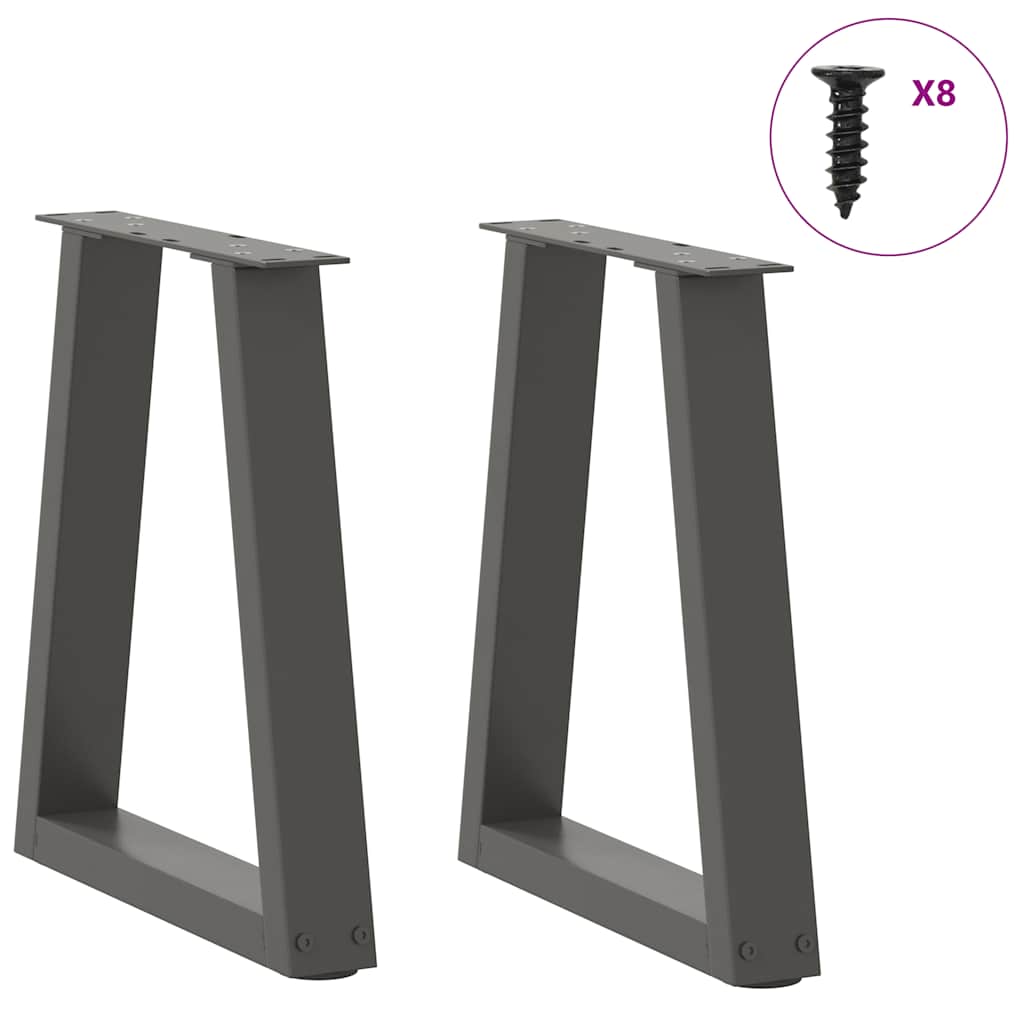 Couchtischbeine V-Form 2 Stück Schwarz 30x(30-31,3) cm Stahl
