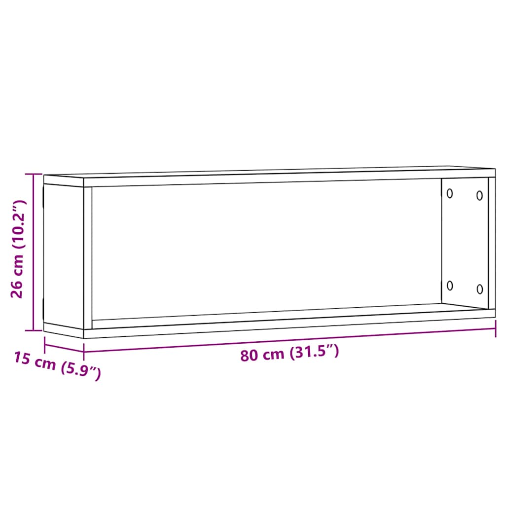 Würfelregale 2 Stk. Weiß 30x15x30 cm