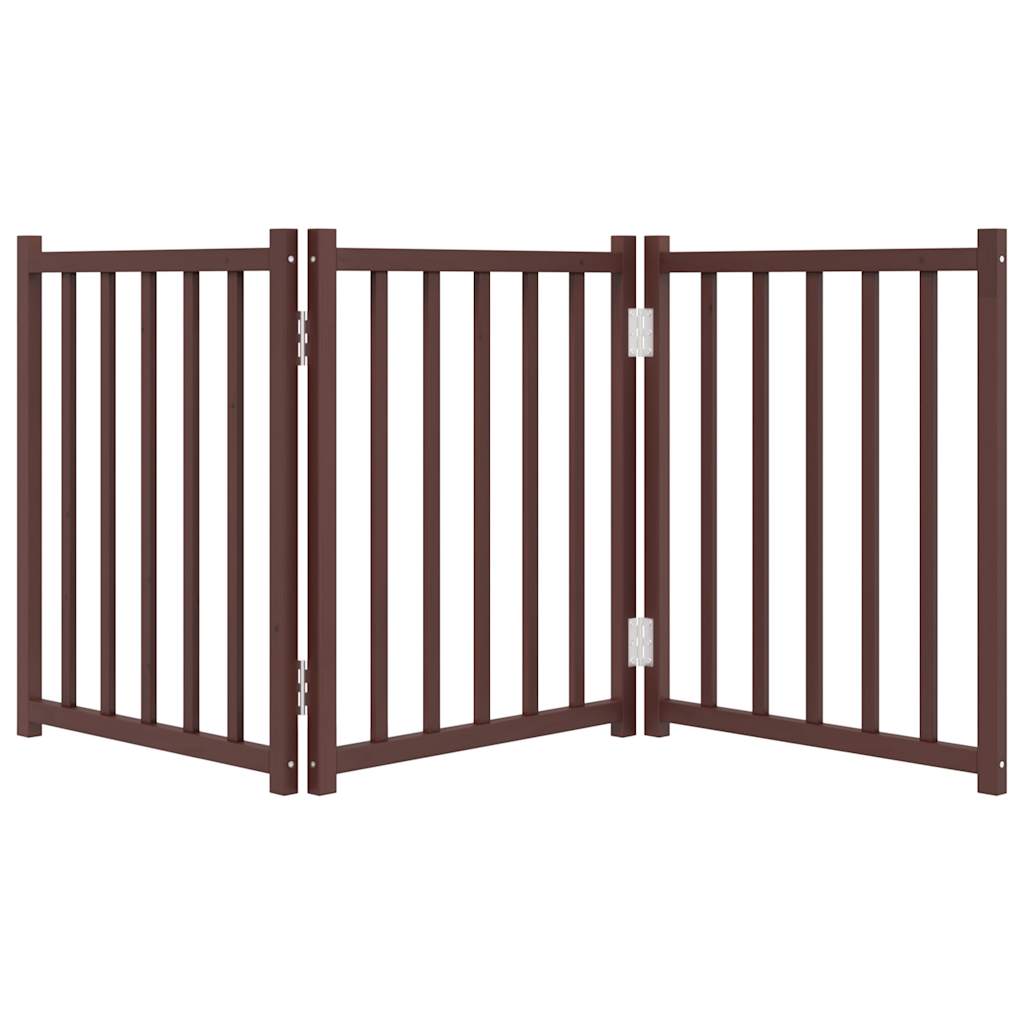 3-tlg. Hundetor Faltbar 150 cm Massivholz Tanne