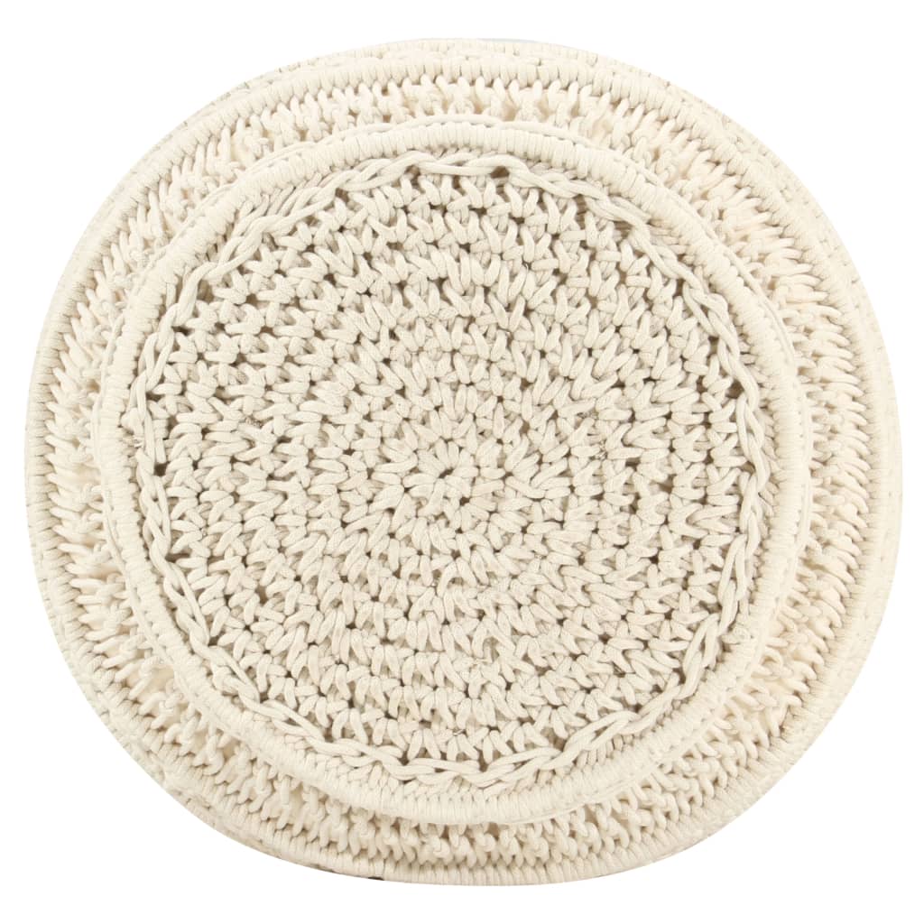 Makramee Sitzpuff Handgefertigt 45x30 cm Baumwolle