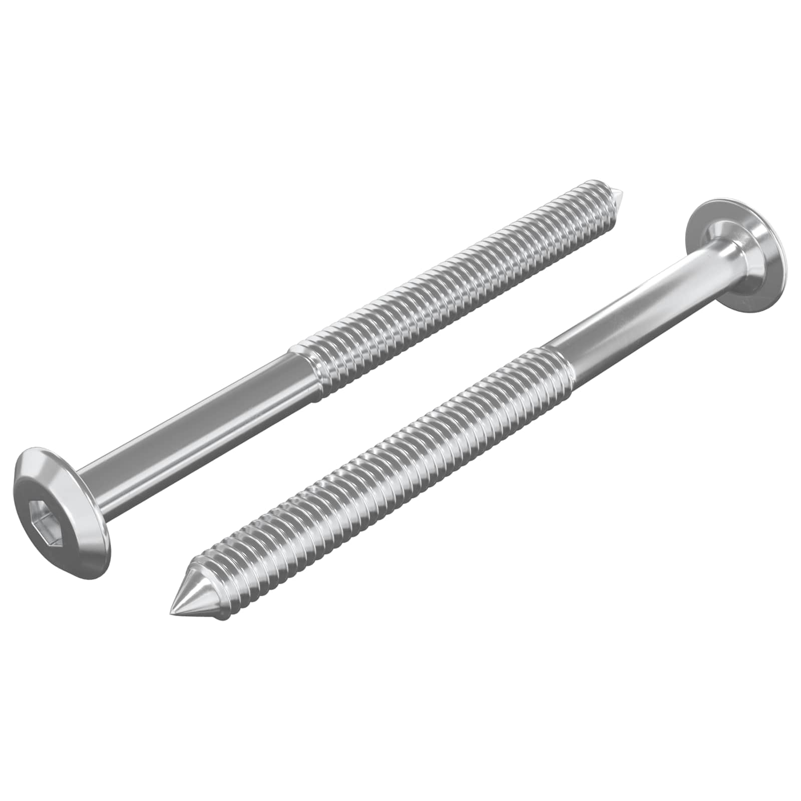 Möbel-Schrauben 2 pcs Silber M6 x 60 mm Stahl