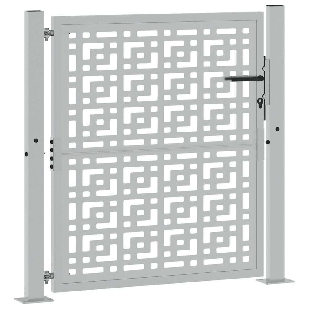 Gartentor Schwarz 100x100 cm Stahl Lichtdesign