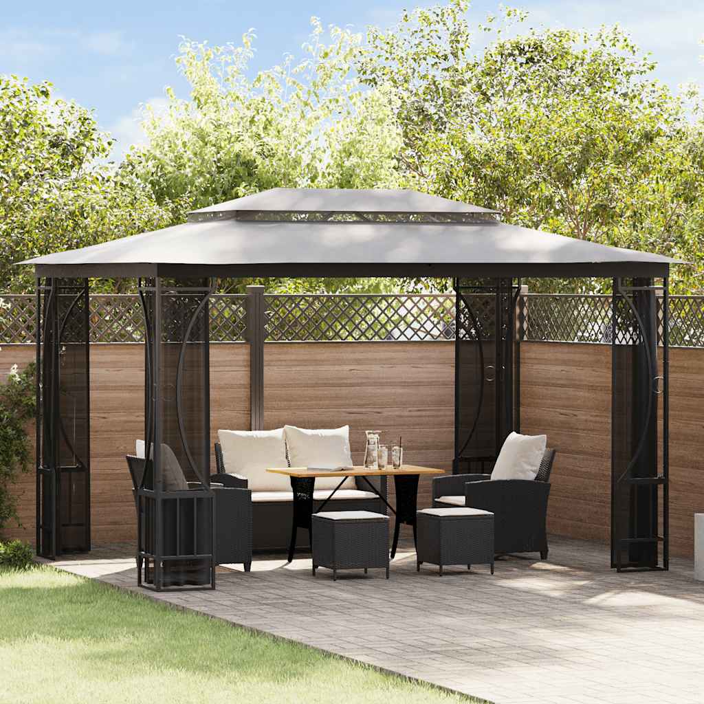 Pavillon mit Netz 300x300x265 cm Creme
