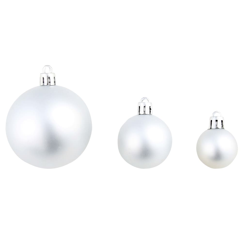 100-tlg. Weihnachtskugel-Set Weiß