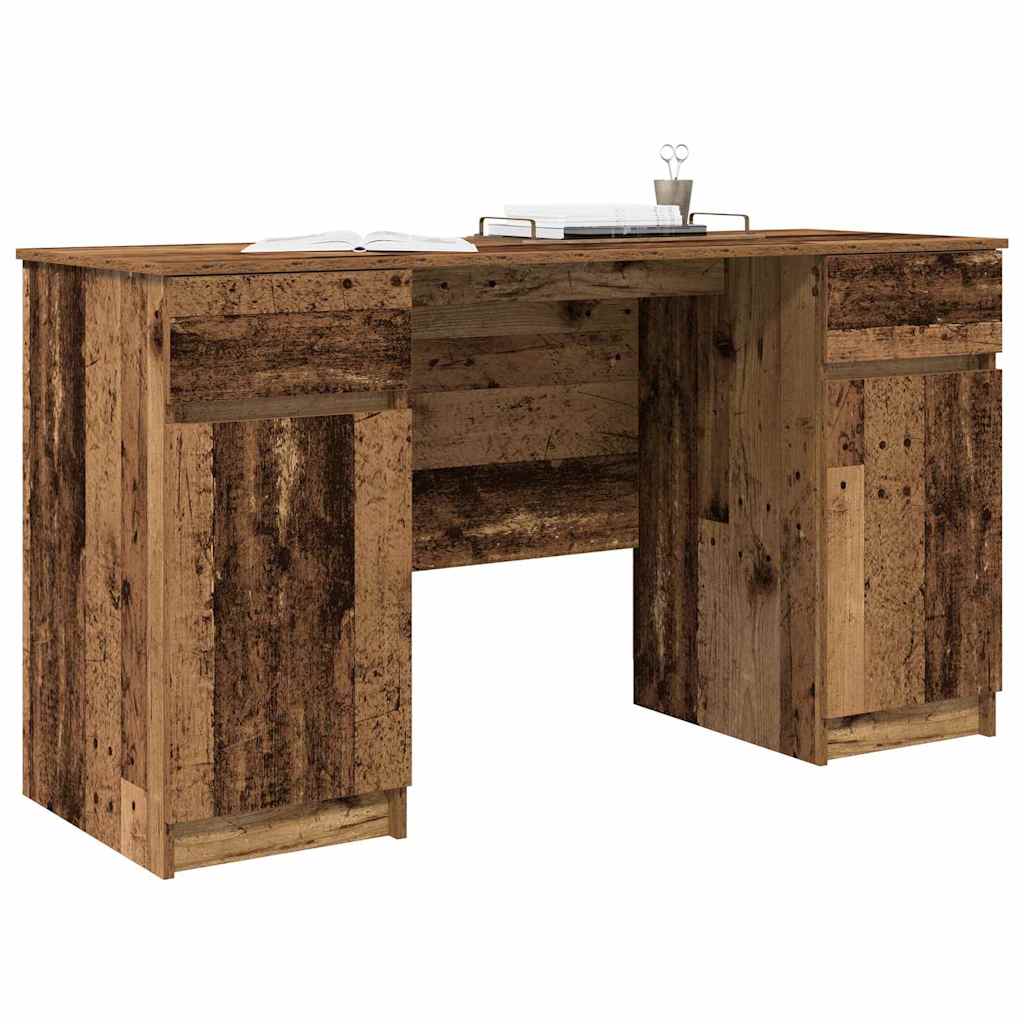 Schreibtisch mit Schubladen Weiß 140 x 49 x 76 cm Holzwerkstoff