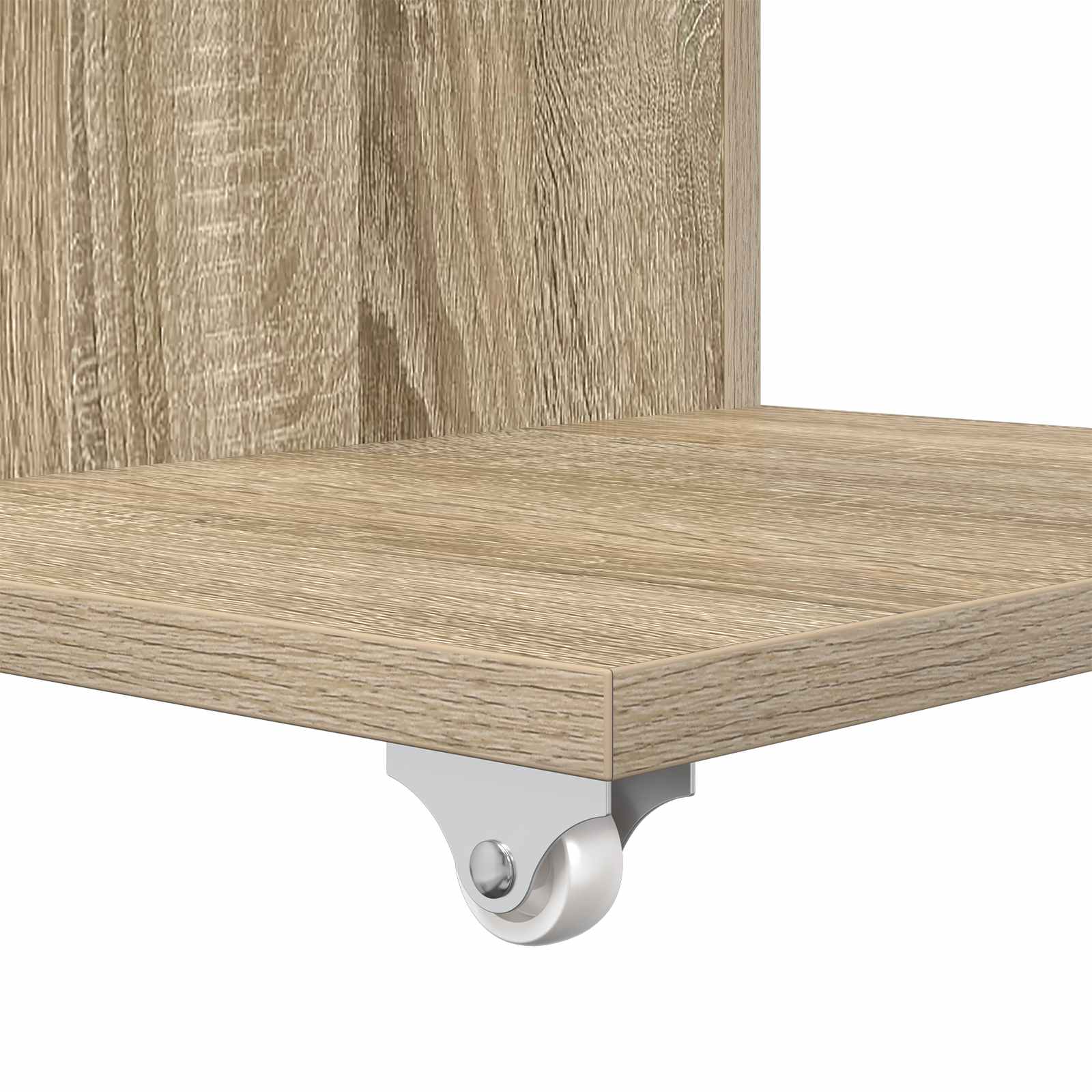 Beistelltisch Mit Rad Weiß 40 x 35 x 60 cm Holzwerkstoff