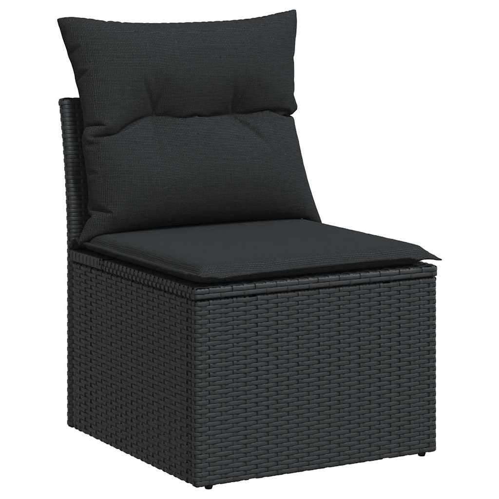 10-tlg. Garten-Sofagarnitur mit Kissen Beige Poly Rattan