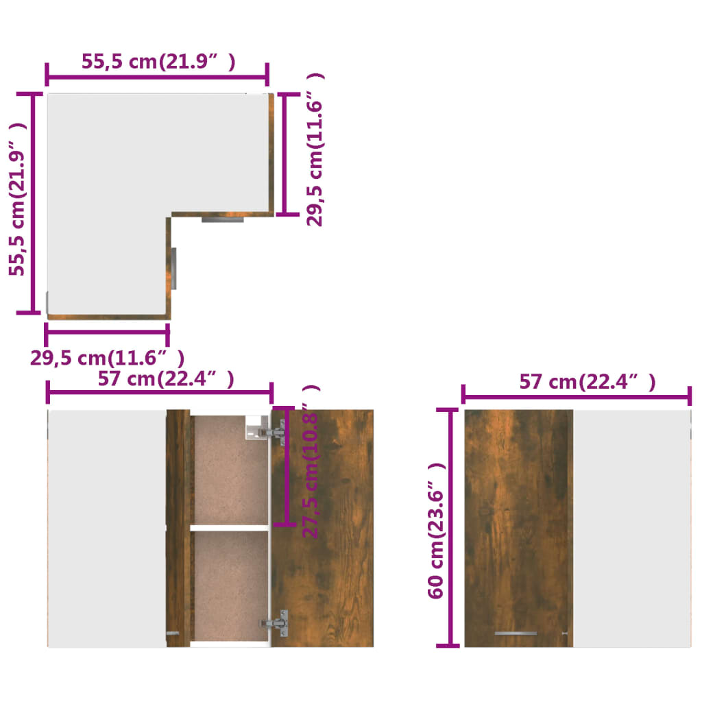Unterschrank Lyon Weiß 60x46x81,5 cm Holzwerkstoff