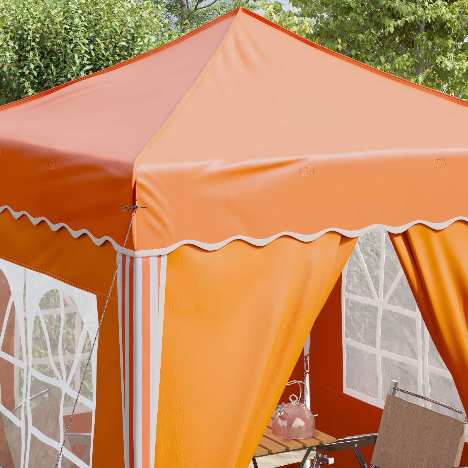 Pop-up Partyzelt 195 x 195 x 245 cm Creme Oxford-Stoff