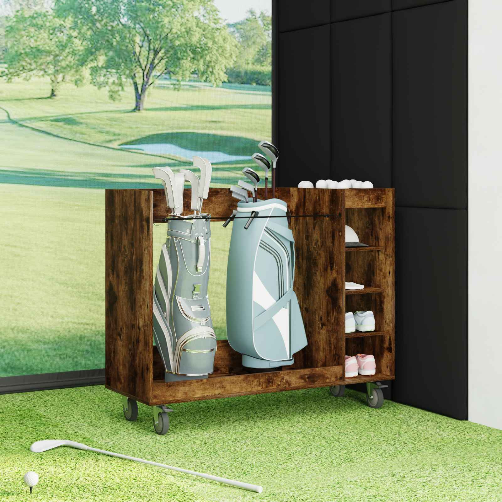 Golf Schrank Mit Rad Uni Weiß 65 x 45 x 98 cm