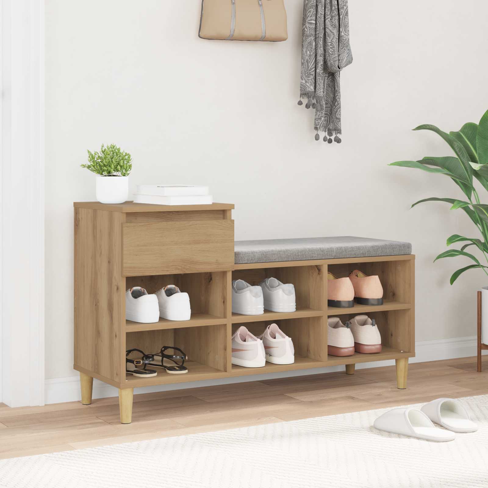 Schuhregal Weiß 102x36x60 cm Holzwerkstoff