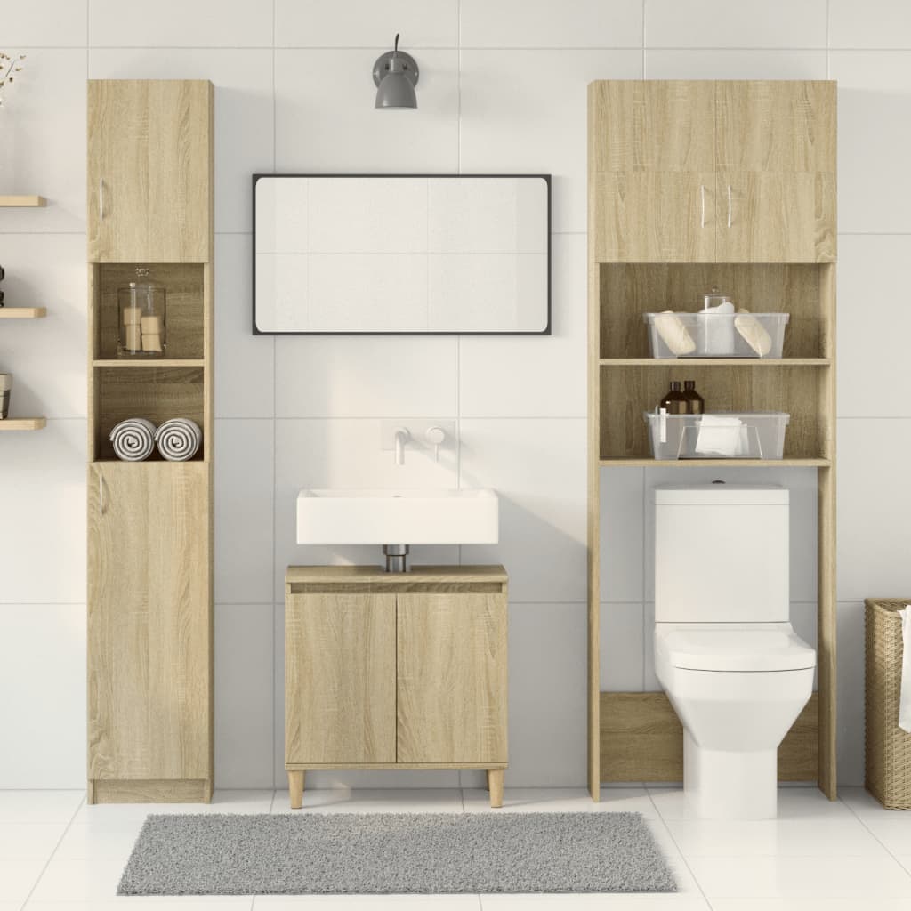 Waschmaschinenschrank-Set Weiß Holzwerkstoff