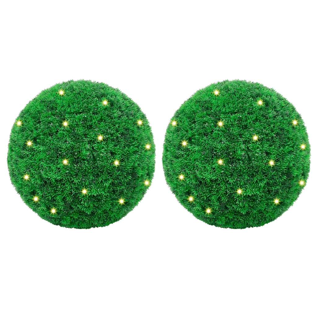 Künstliche Buchsbaumkugeln mit LED-Leuchten 4 Stk. Grün 12 cm