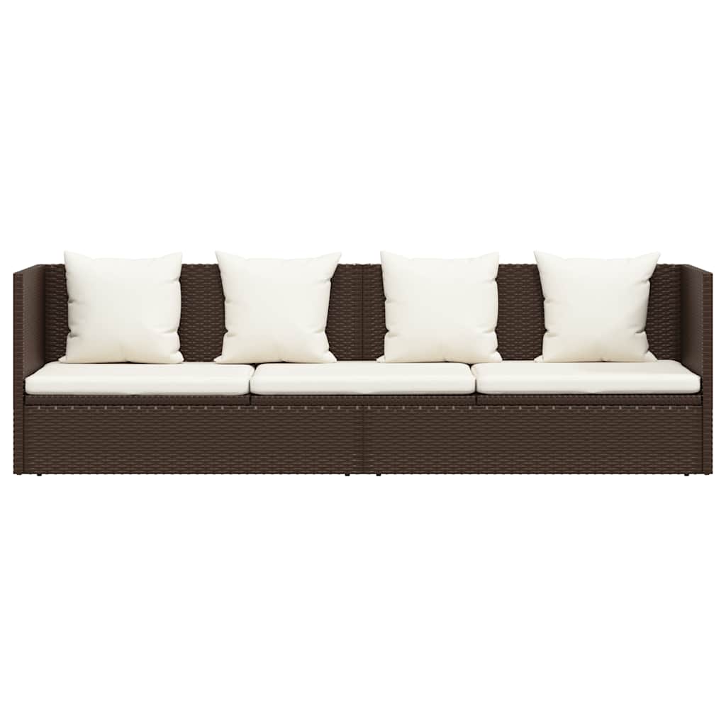 Garten-Sofabett 200x60 cm Poly Rattan Grau