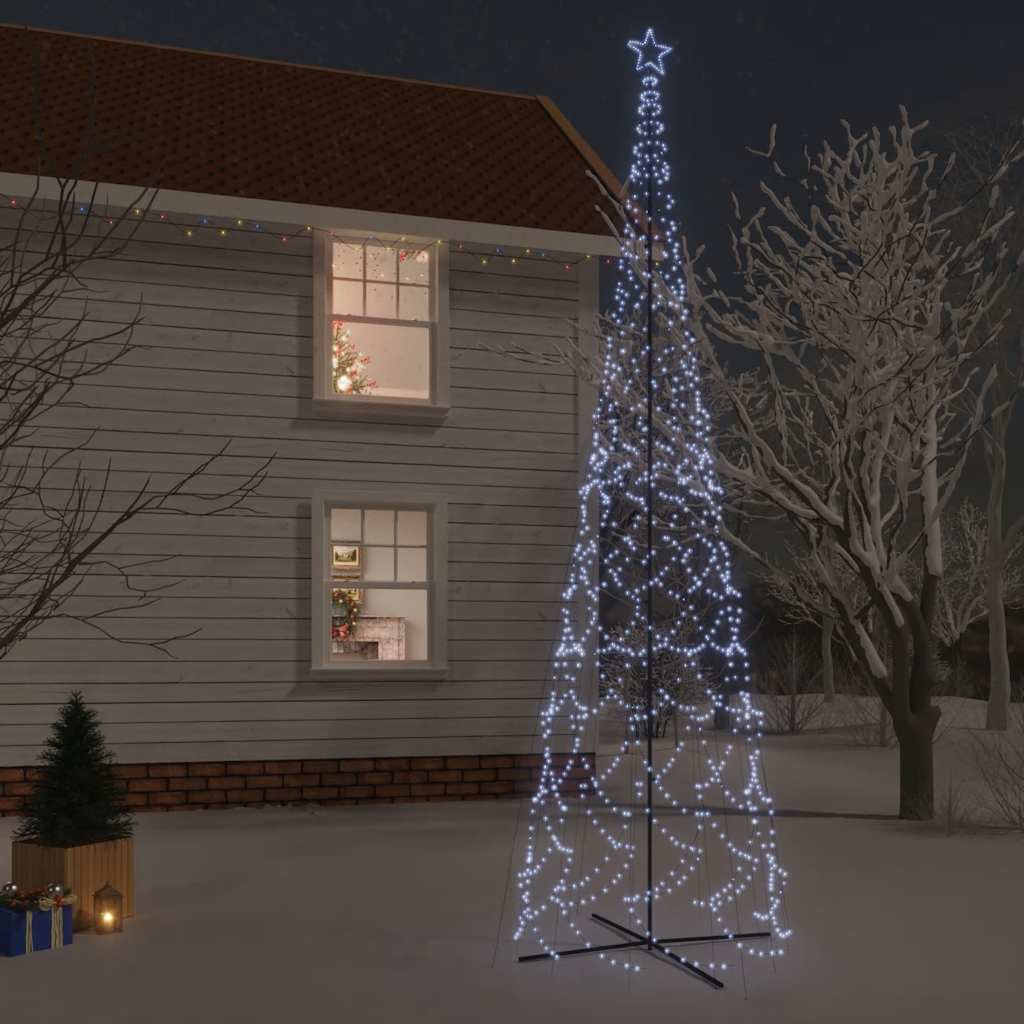 LED-Weihnachtsbaum Kegelform Kaltweiß 1400 LEDs 160x500 cm