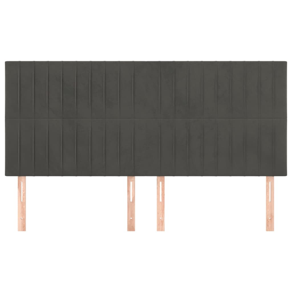 Kopfteil Hellgrau 80x5x118/128 cm Samt
