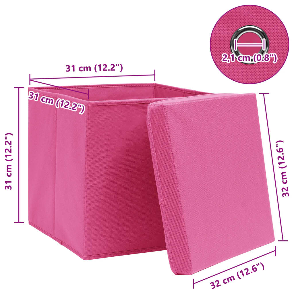 Aufbewahrungsboxen 4 Stk. Blau 32x32x32 cm Stoff