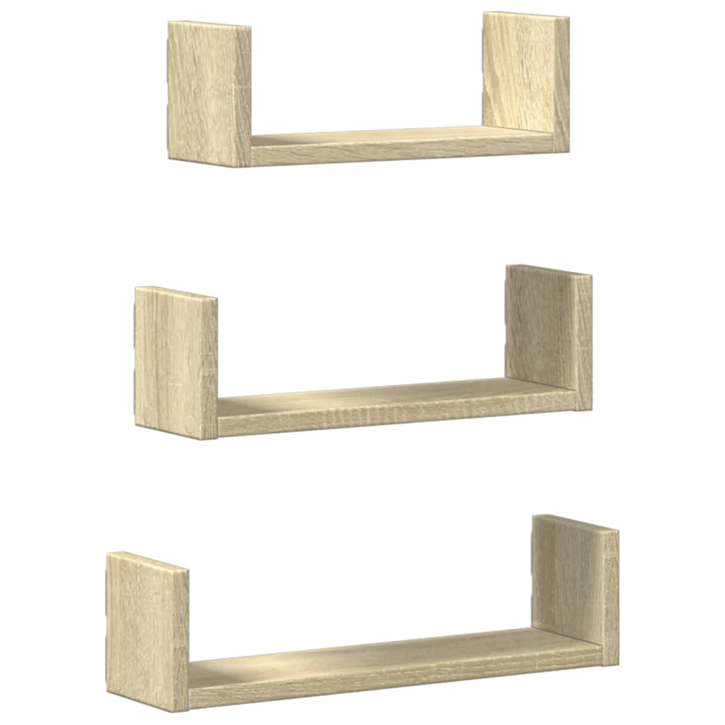 Wandregal 3 Stk. Weiß Holzwerkstoff