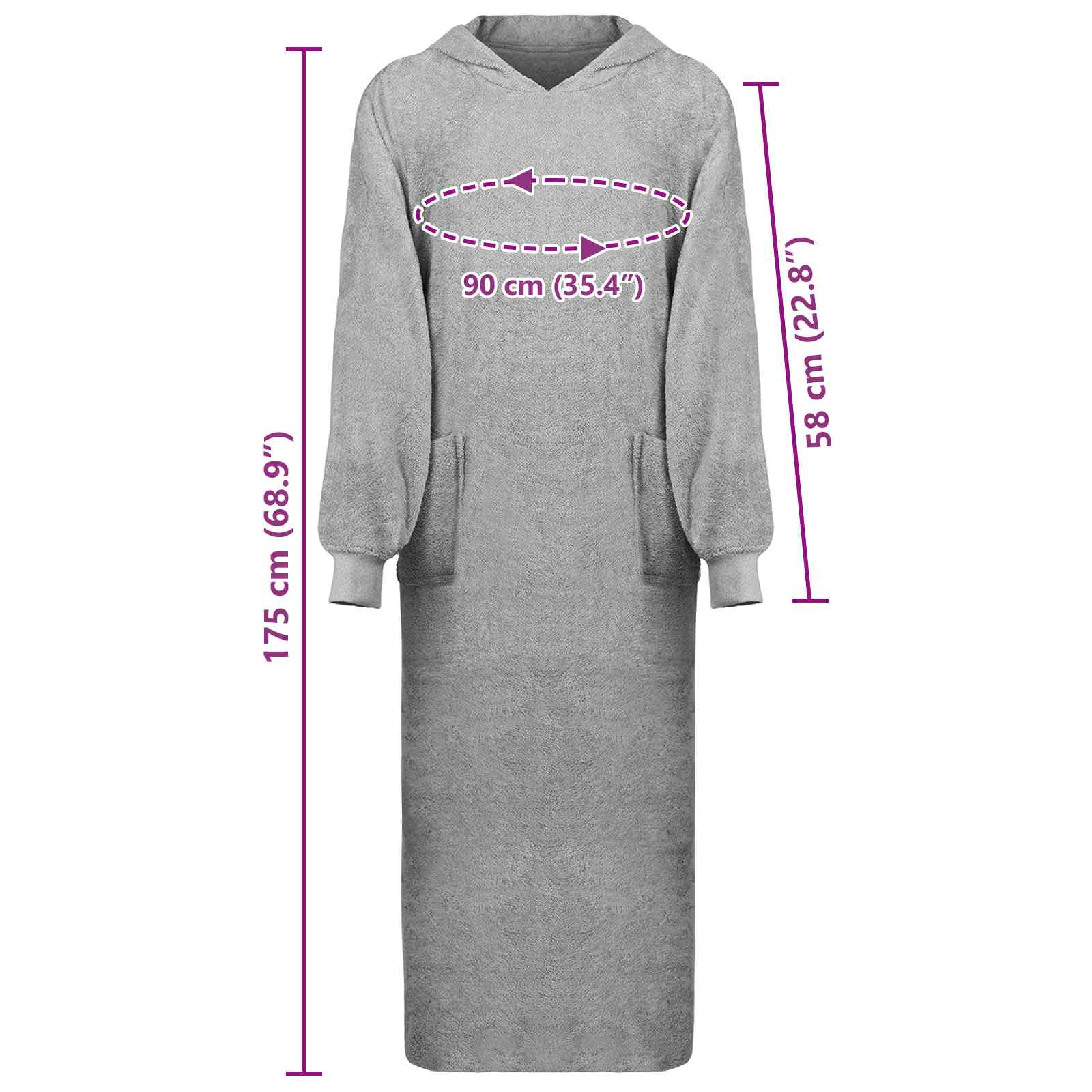 Decken-Hoodie KINN Creme L Baumwolle