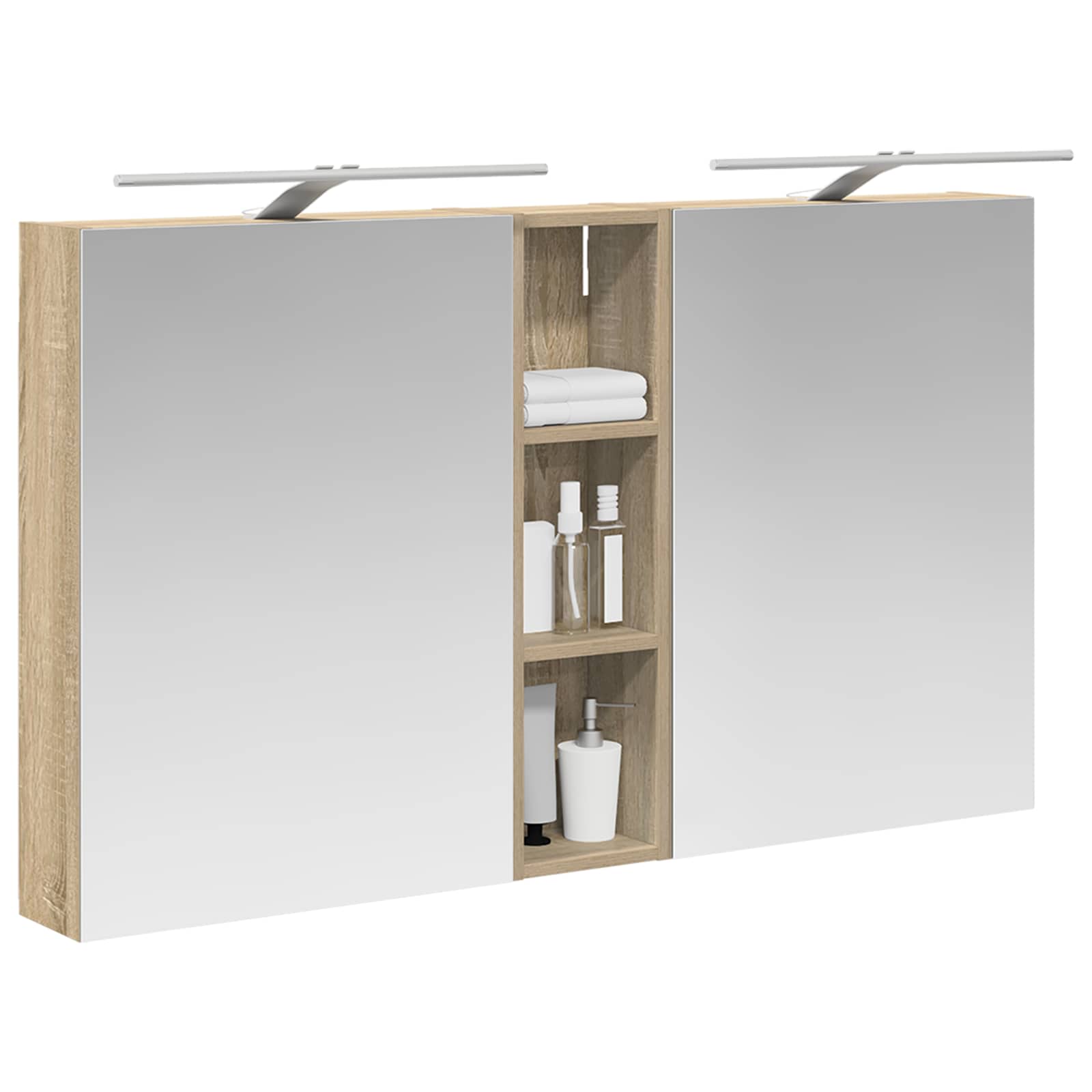 Badezimmerschrank-Set 3 pcs 80 x 10,5 x 50 cm Holzwerkstoff