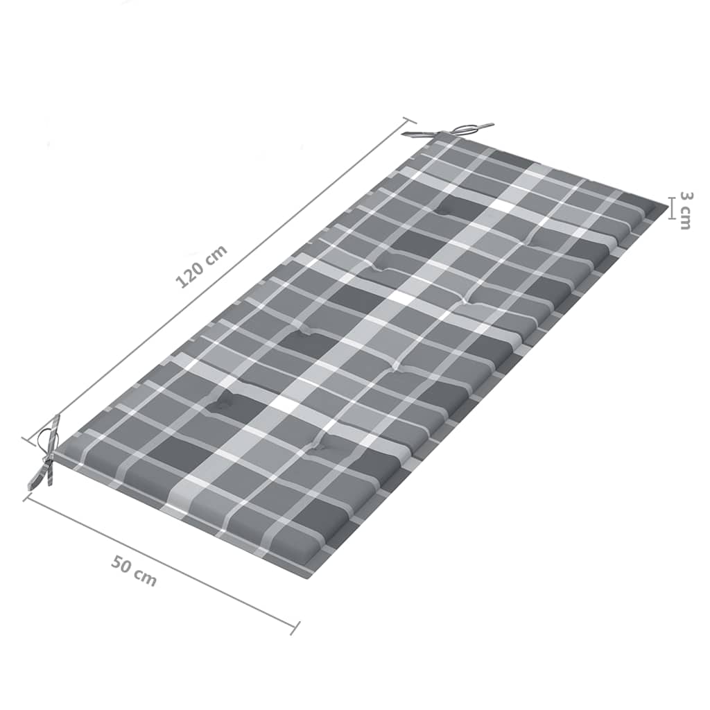 3-Sitzer-Gartenbank mit Auflage 150 cm Massivholz Eukalyptus