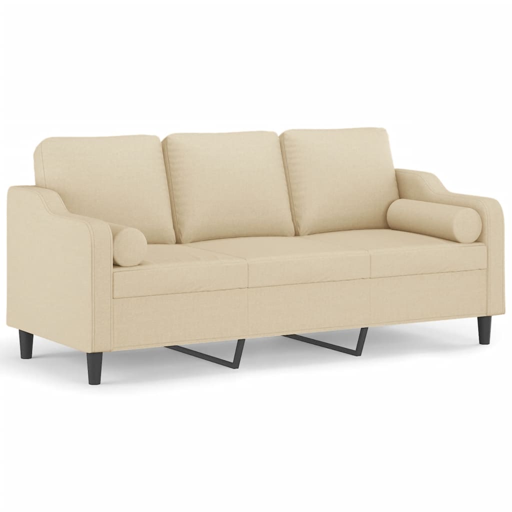 2-Sitzer-Sofa mit Zierkissen Braun 120 cm Stoff