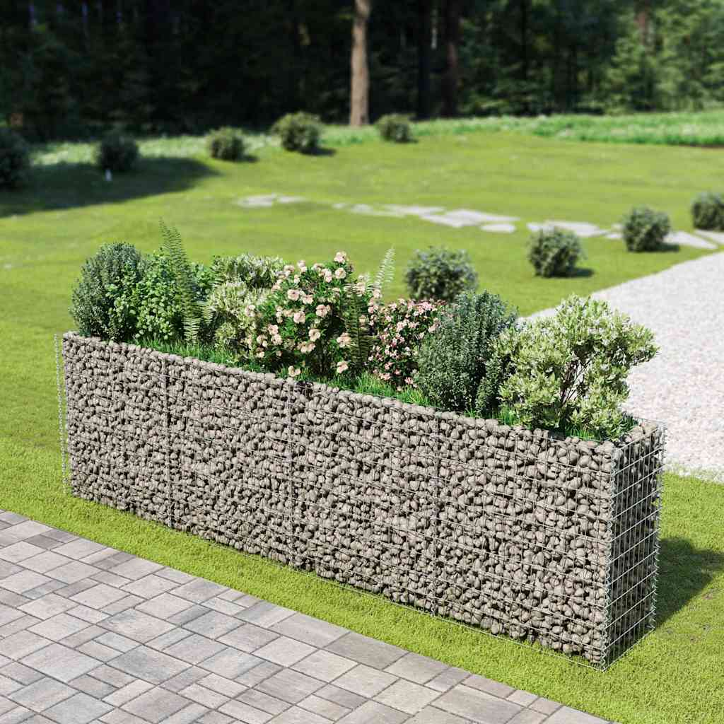 Gabionen-Hochbeet Verzinkter Stahl 450×90×100 cm