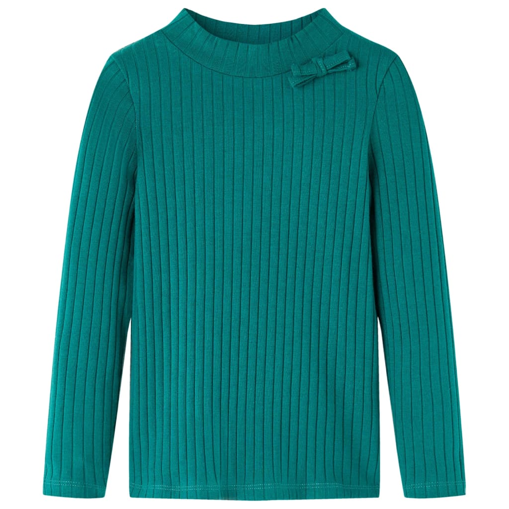 Kinder-Langarmshirt Rippstrick Knallrosa 116