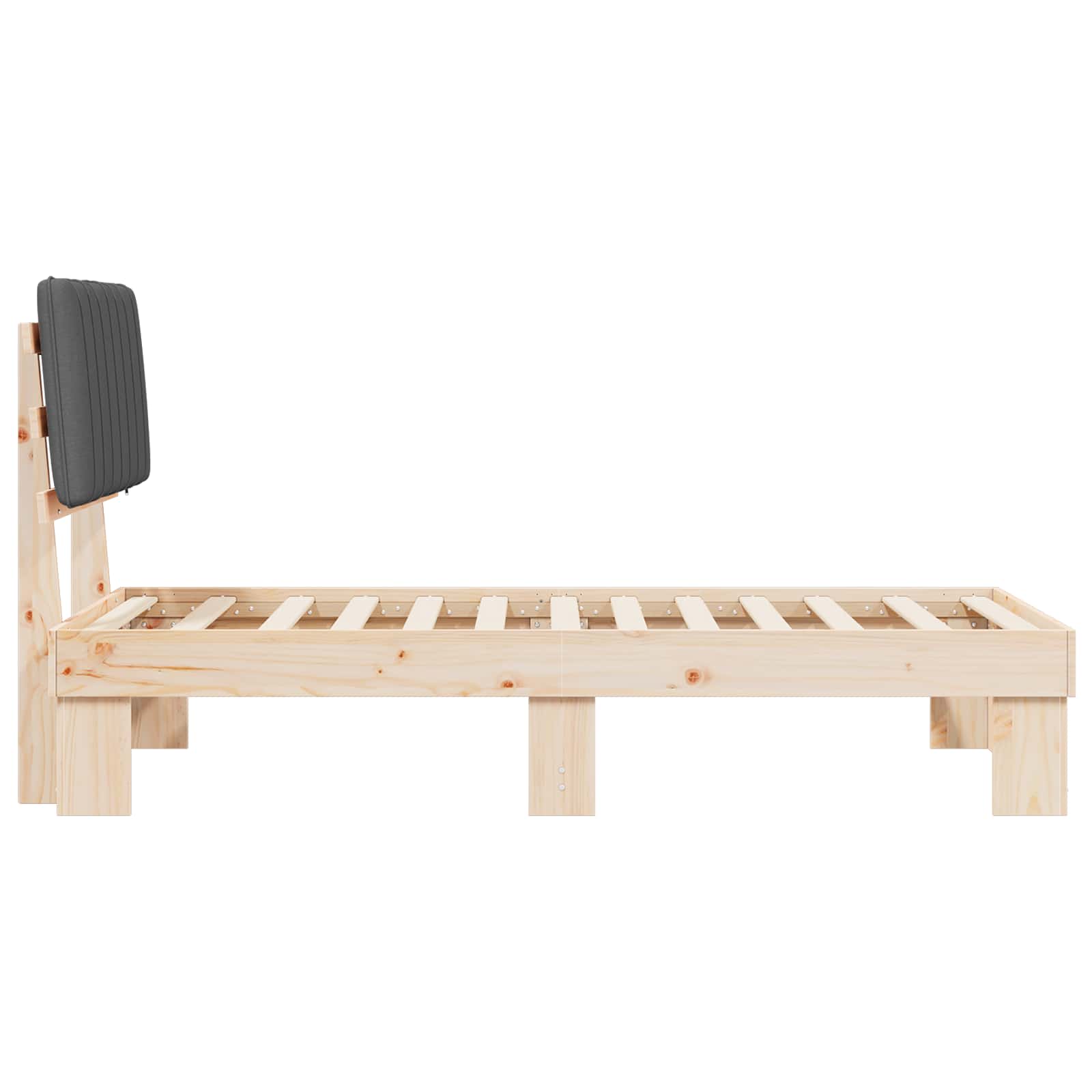 Bettgestell mit gepolstertem Kopfteil Hellgrau 200 x 200 cm