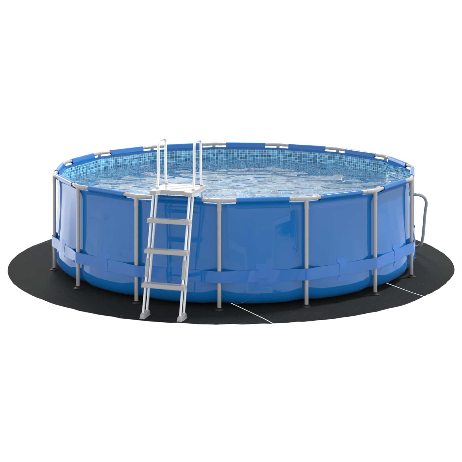 Bodenfolie für Pools Schwarz Ø 244 cm Vliesstoff