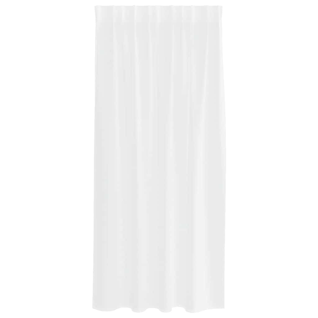 Voile-Vorhang mit Vorhängen 2 pcs Weiß 140 x 140 cm Polyester