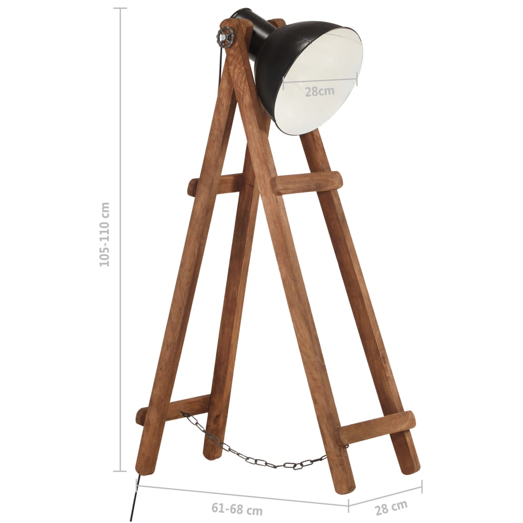 Stehlampe Silbern E27 Mango Massivholz