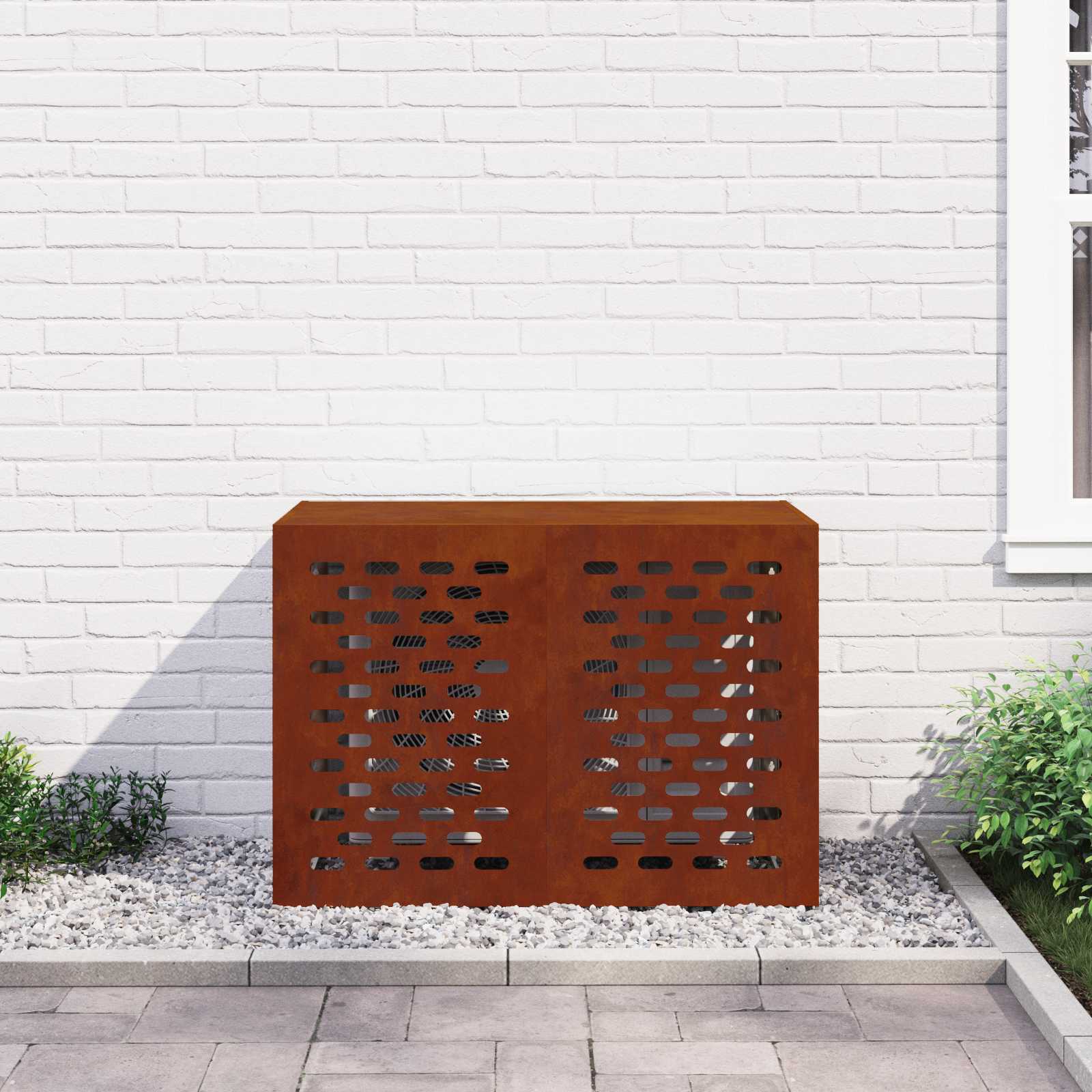 Klimaanlagenabdeckung Schwarz 90 x 40 x 60 cm Stahl