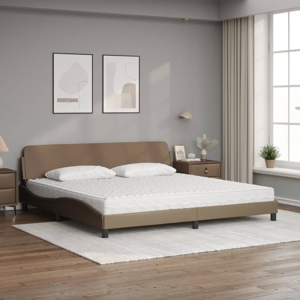 Bett mit Matratze "Dover" Schwarz 80x200 cm Kunstleder