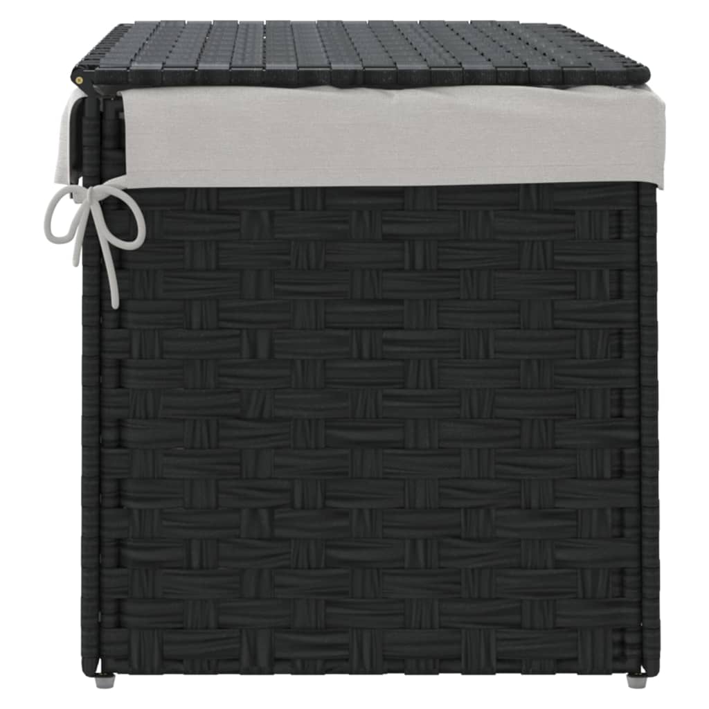 Wäschekorb mit Deckel 55,5x35x34 cm Poly Rattan