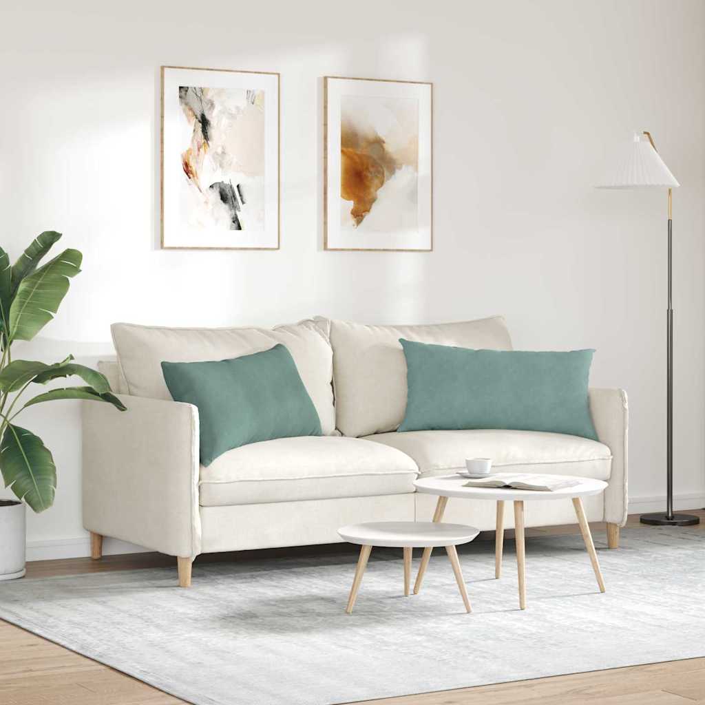 Sofakissen 2 Stück Blau 50 x 30 cm Cordstoff