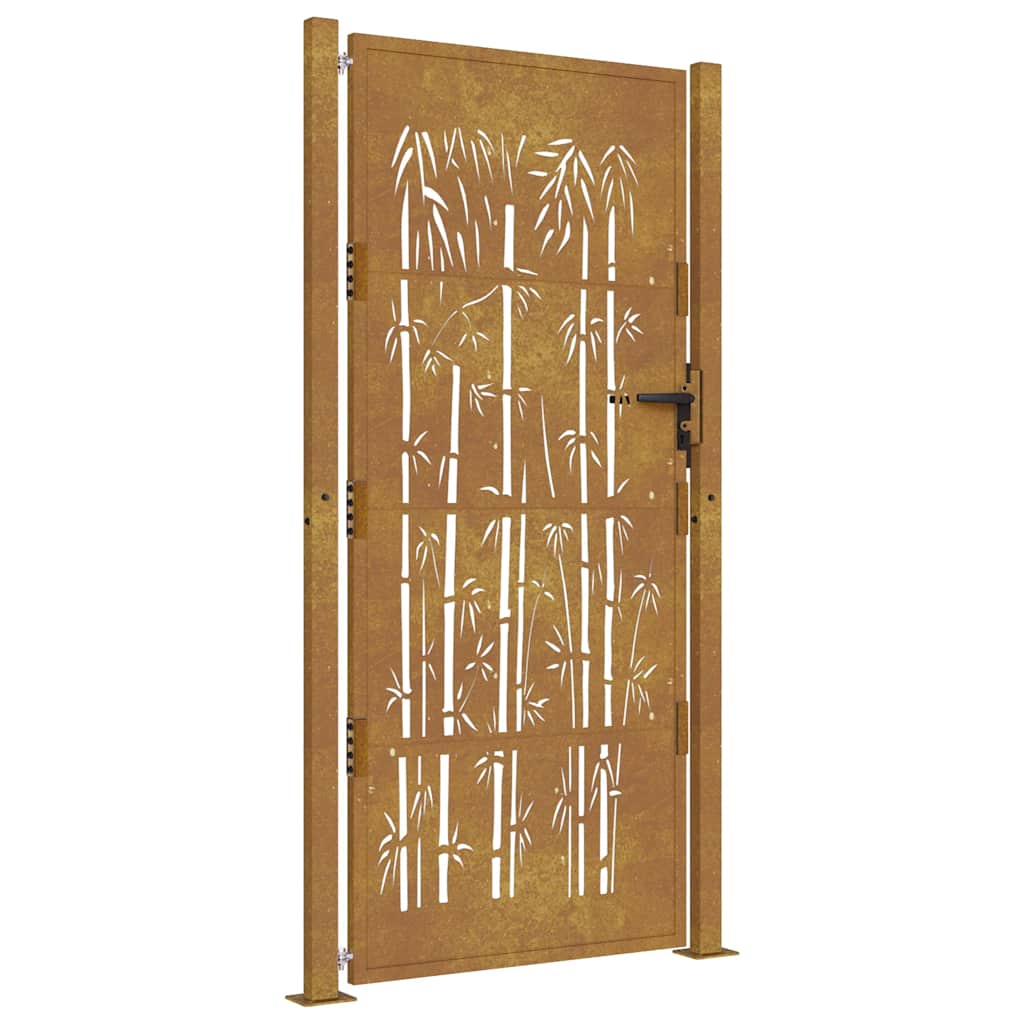 Gartentor 100x75 cm Cortenstahl Bambus-Design
