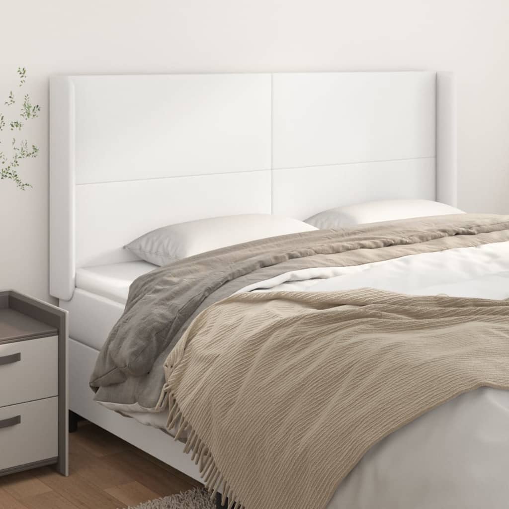 Kopfteil mit Ohren Creme 83x16x78/88 cm Kunstleder