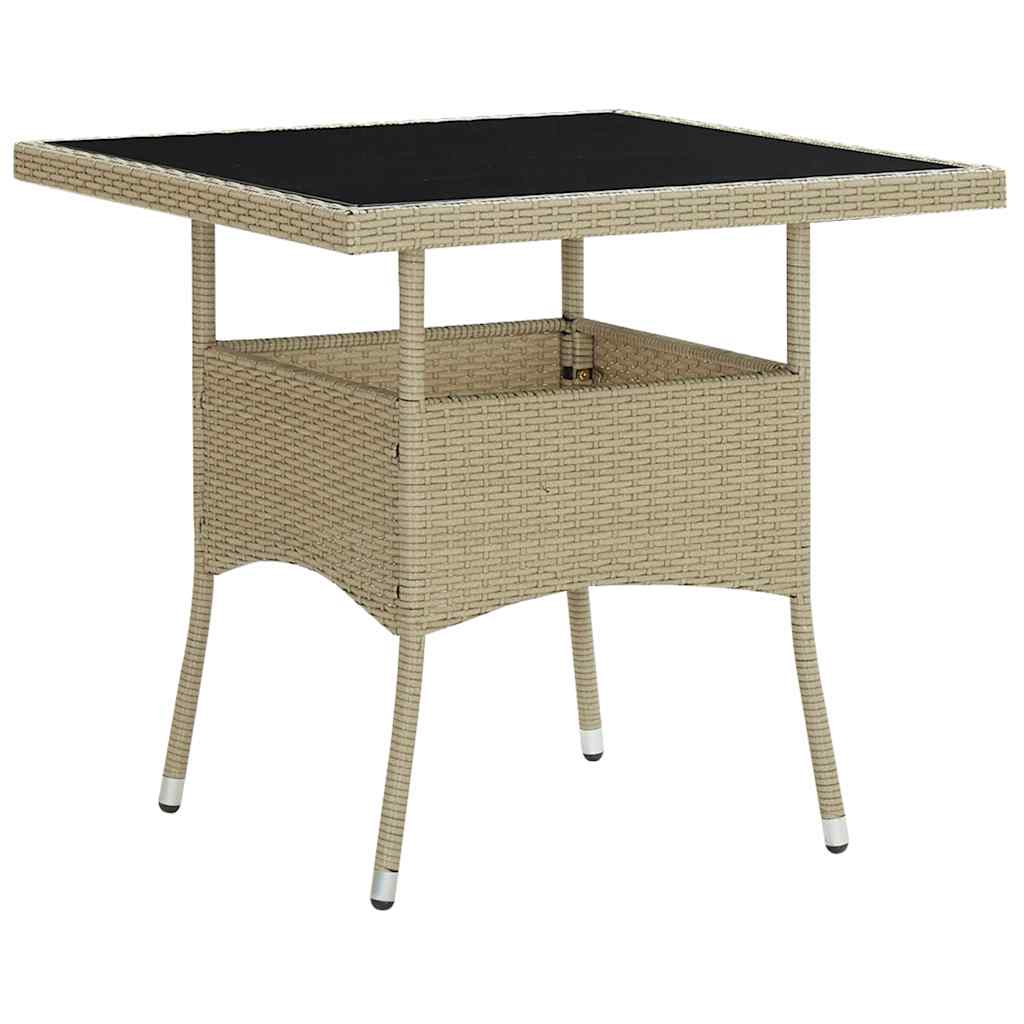 Garten-Esstisch Braun Poly Rattan