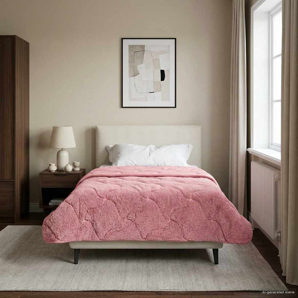 Sommerdecke Anthrazit 135 x 200 cm Mikrofaser und Teddy-Fleece