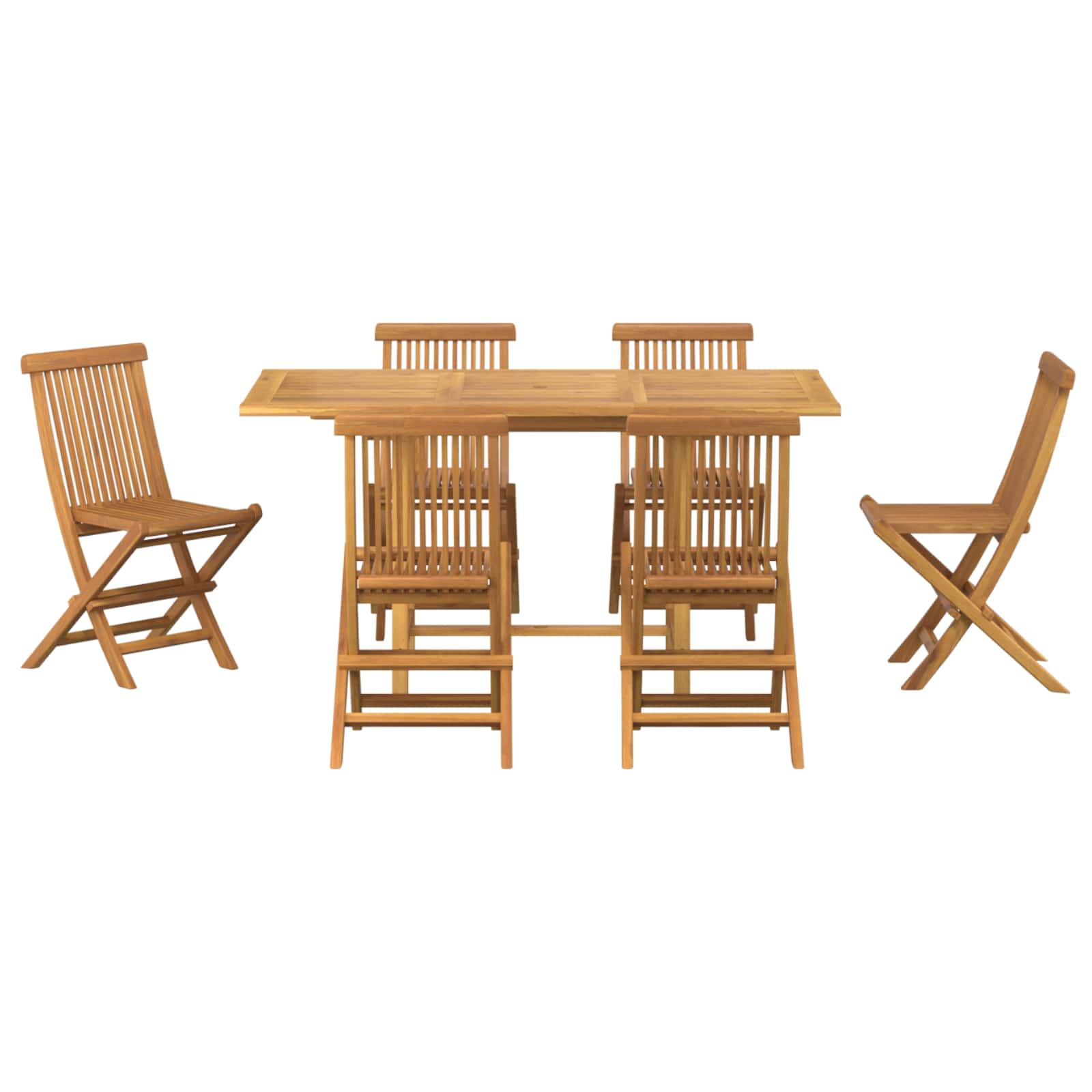 Garten Essgruppe 5 pcs Braun Massivholz Teak