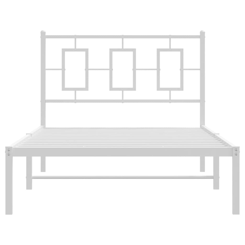 Bettgestell mit Kopf- und Fußteil Metall Weiß 180x200 cm