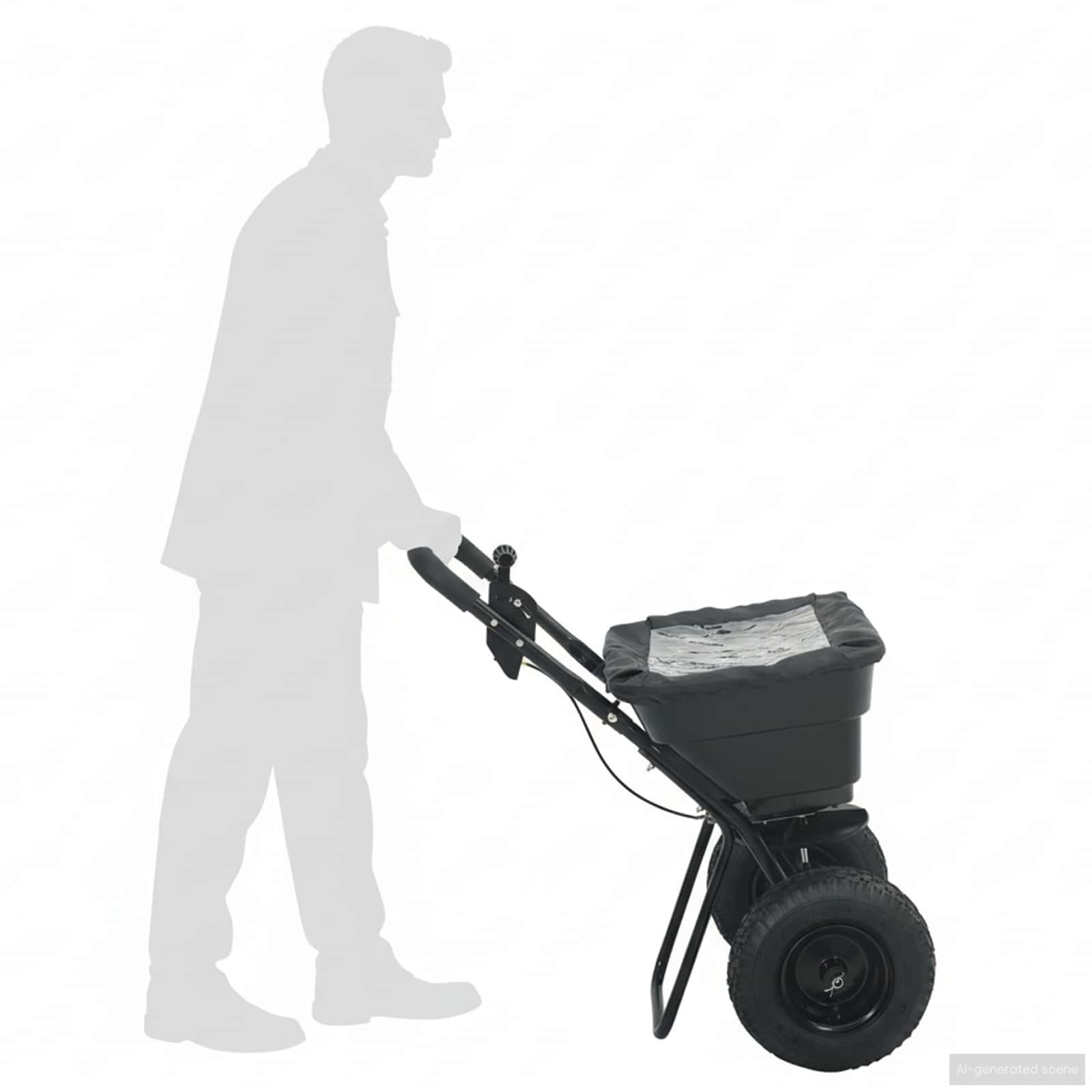 Streuer Schwarz 82 x 46 x 75 cm PVC und Stahl