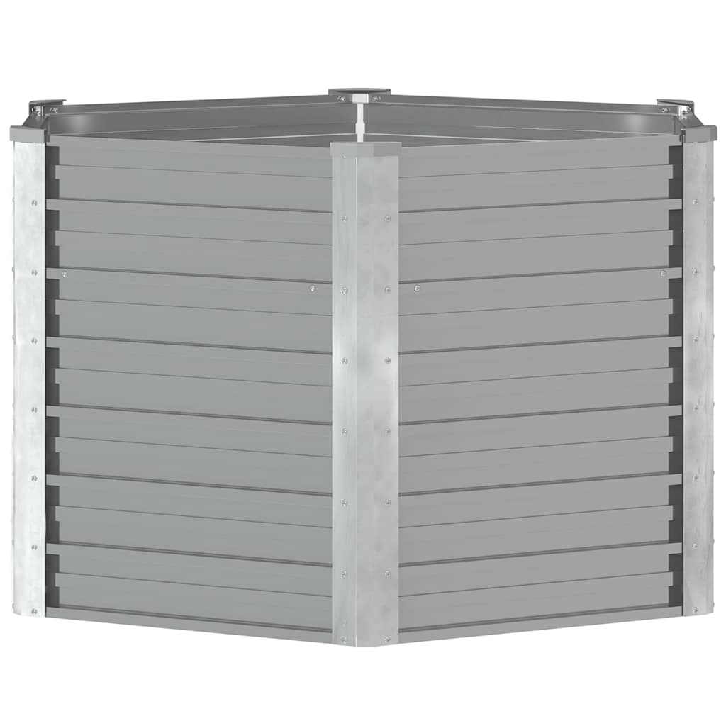Garten-Hochbeet 129x45 cm Verzinkter Stahl Silber